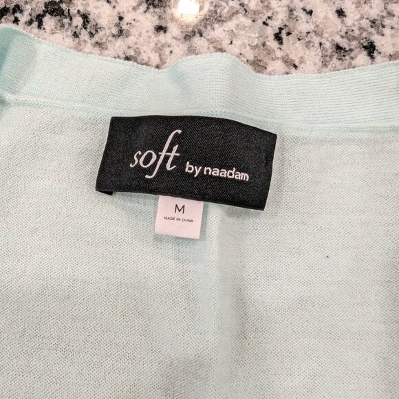 NAADAM Cotton Cashmere Cardigan M Sweater Pale Green Sea Foam Long Line Duster - Picture 5 of 8